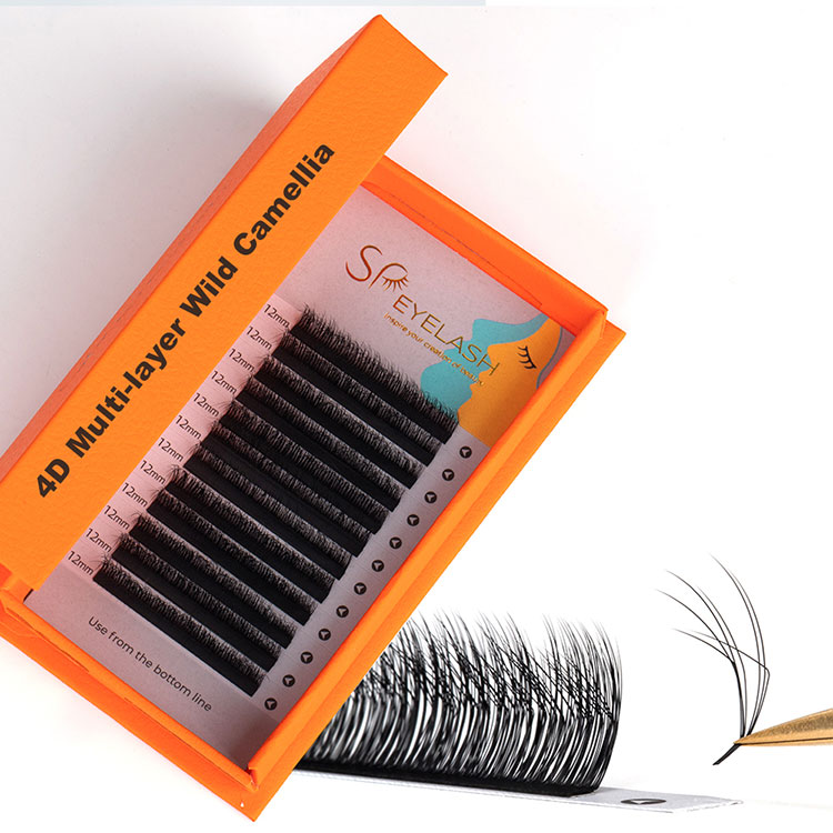 Multi-Layer 4D Fluffy Camellia Wispy Lashes Mở rộng